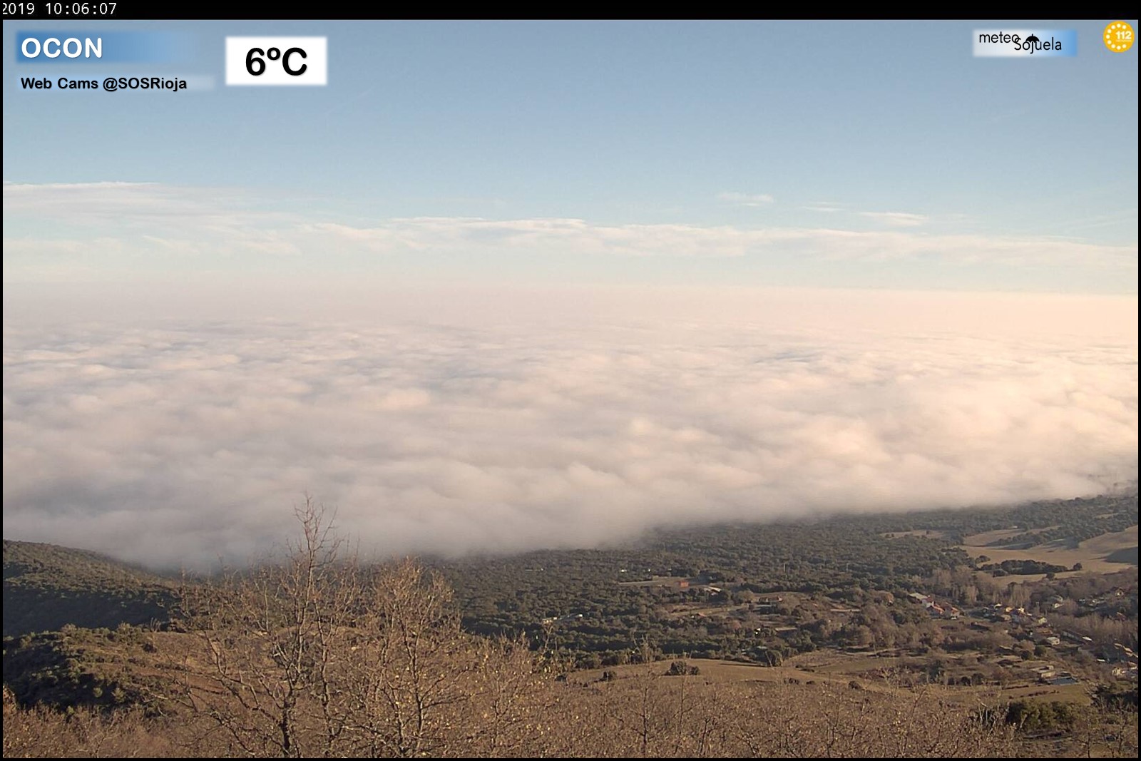 Nieblas desde Ocón. Web Cams SOS Rioja. Meteosojuela La Rioja