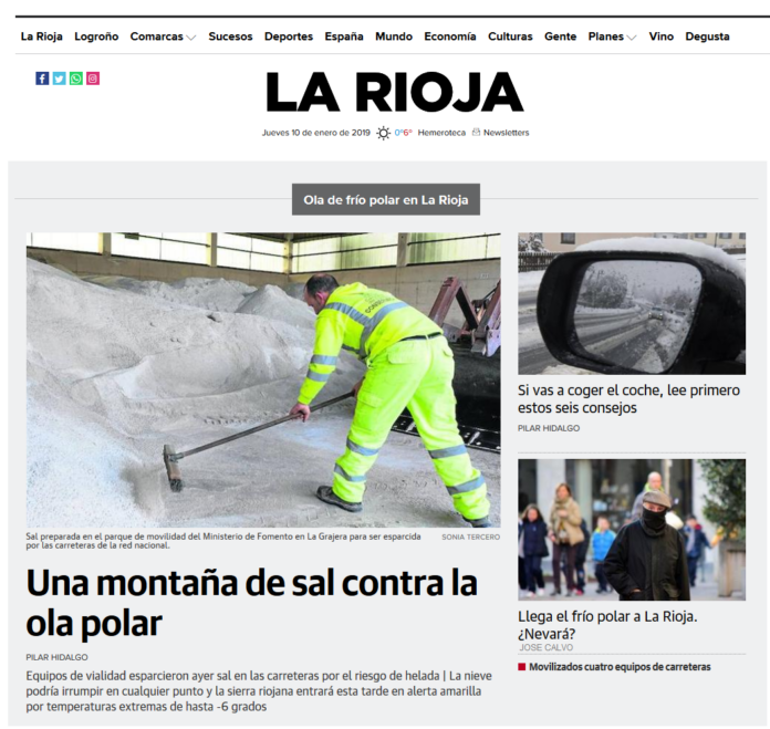 Portada Larioja.com 10012019 Meteosojuela La Rioja