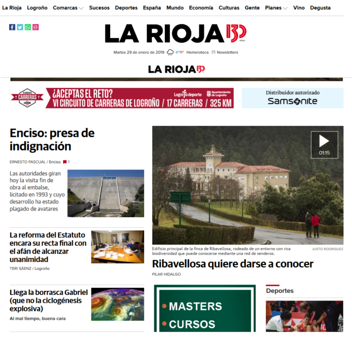 Portada Larioja.com 29012019 Meteosojuela La Rioja
