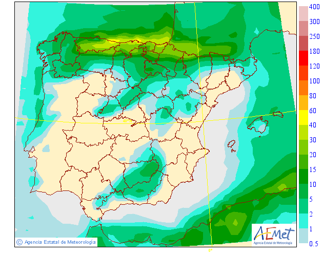 Precipitación media AEMET. 02 Meteosojuela La Rioja