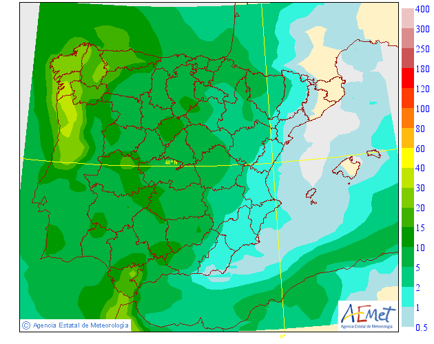 Precipitación media AEMET. 19 Meteosojuela La Rioja
