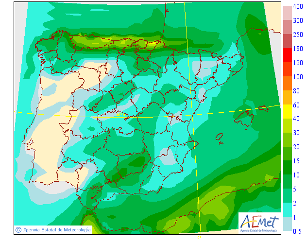 Precipitación media AEMET. 20 Meteosojuela La Rioja