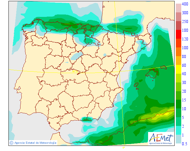Precipitación media AEMET. 21 Meteosojuela La Rioja