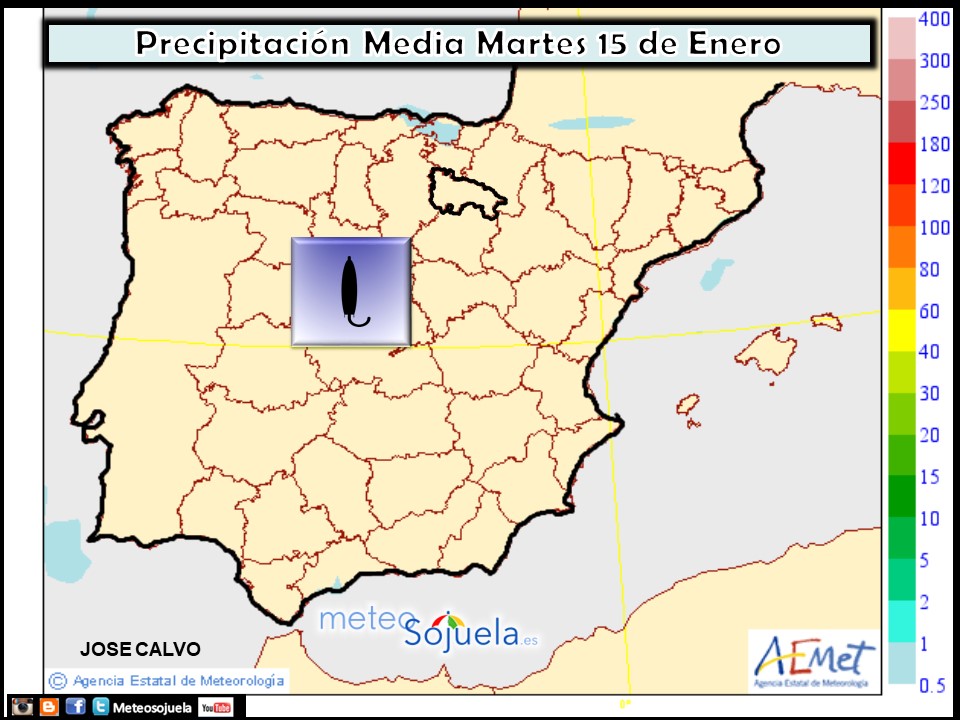 Precipitación media AEMET. Meteosojuela La Rioja