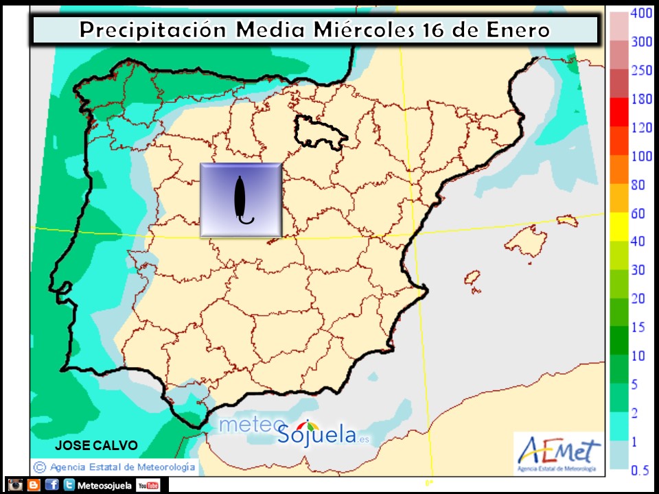 Precipitación media AEMET. Meteosojuela La Rioja