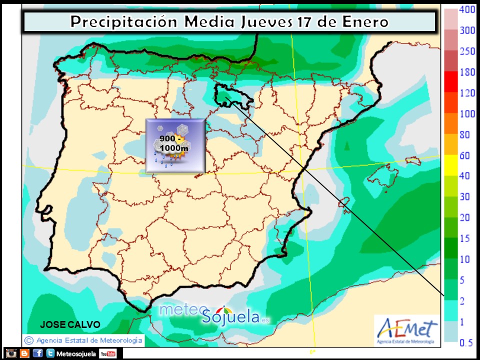 Precipitación media AEMET. Meteosojuela La Rioja