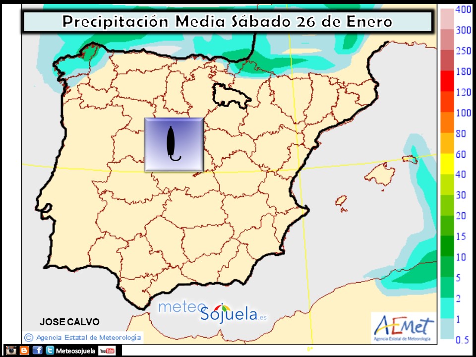 Precipitación media AEMET. Meteosojuela La Rioja
