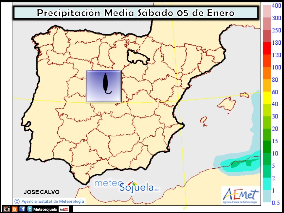 Precipitación media AEMET. Meteosojuela La Rioja
