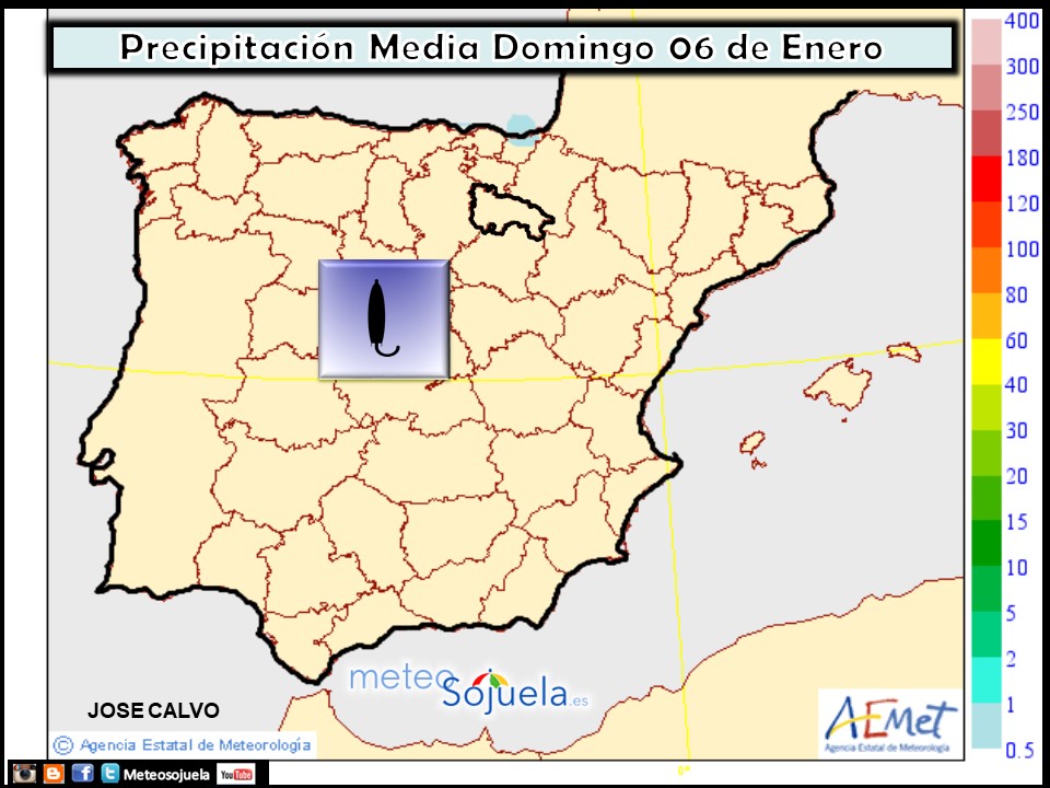 Precipitación media AEMET. Meteosojuela La Rioja
