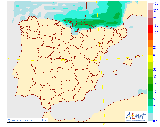 Probabilidad de precipitación AEMET. 14 Meteosojuela La Rioja