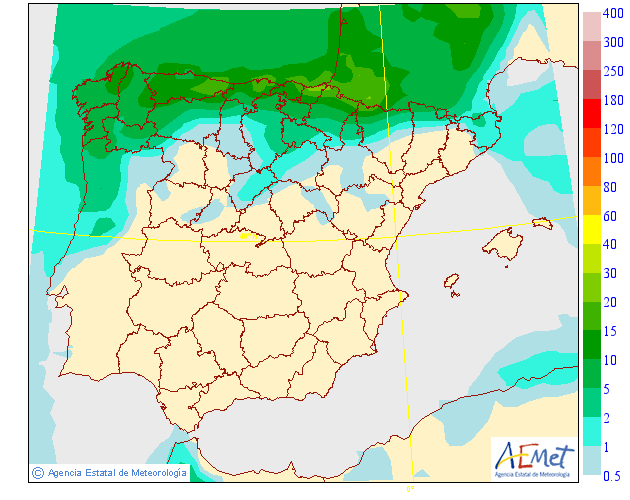 Probabilidad de precipitación AEMET. 27 Meteosojuela La Rioja