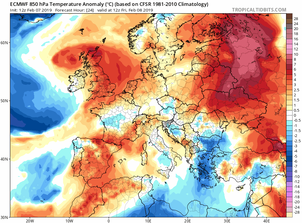 Animación de anomalías de temperaturas 850hPa .Meteosojuela La Rioja