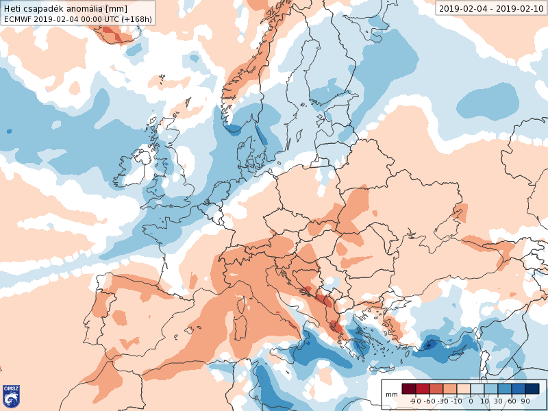 Anomalías Precipitación Febrero 1 semana ECMWF