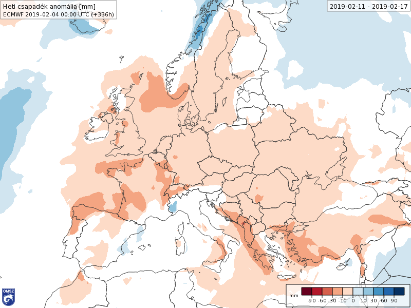 Anomalías Precipitación Febrero 2 semana ECMWF