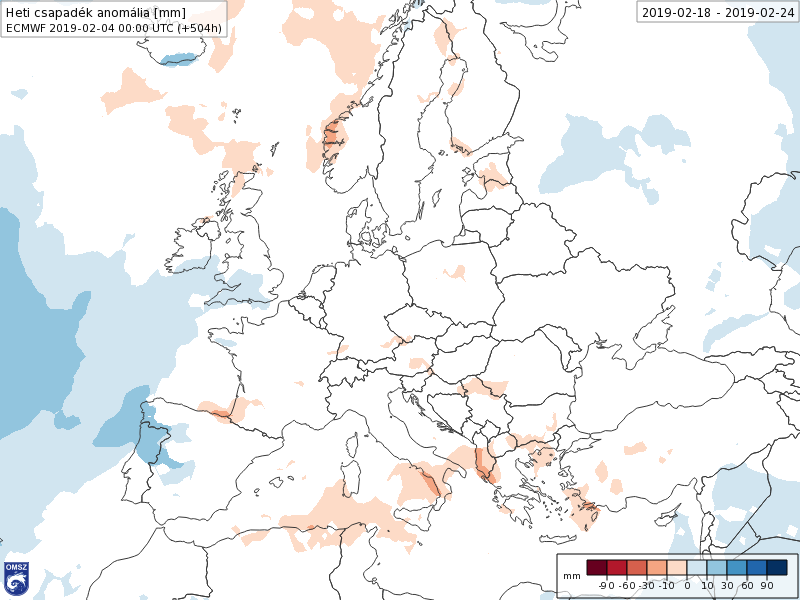Anomalías Precipitación Febrero 3 semana ECMWF