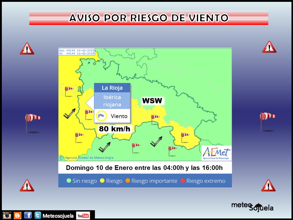 Aviso Amarillo Viento AEMET. Meteosojuela