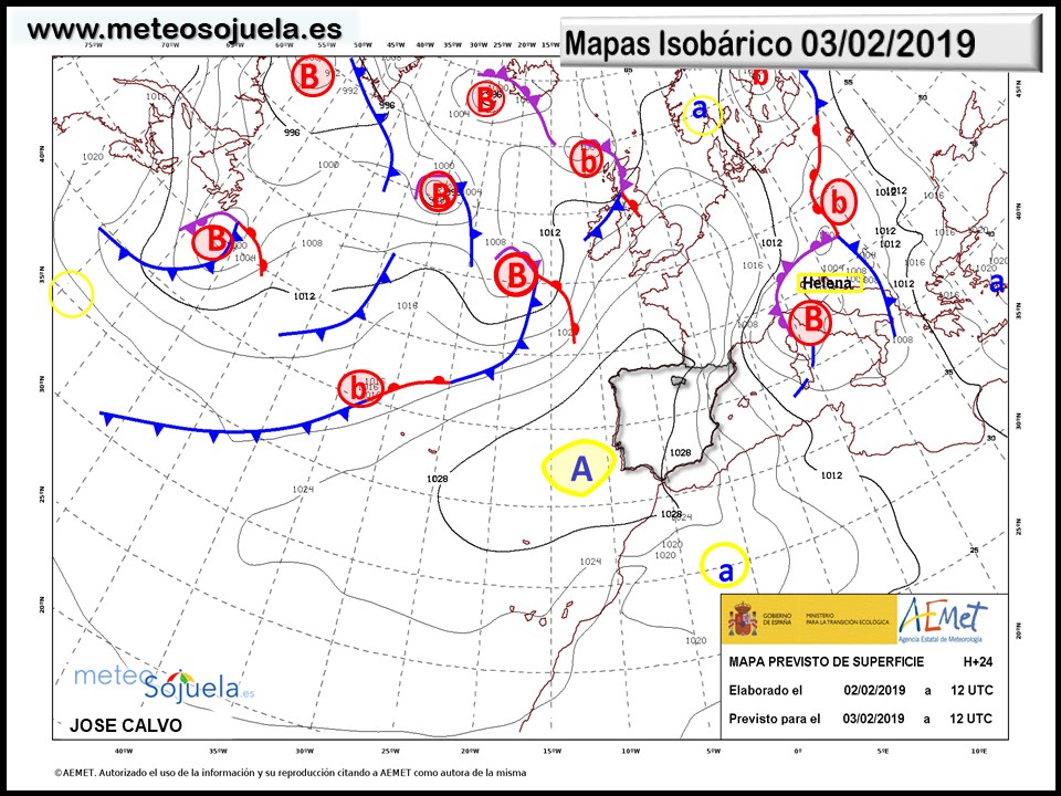 Mapa isobárico AEMET. Meteosojuela La Rioja