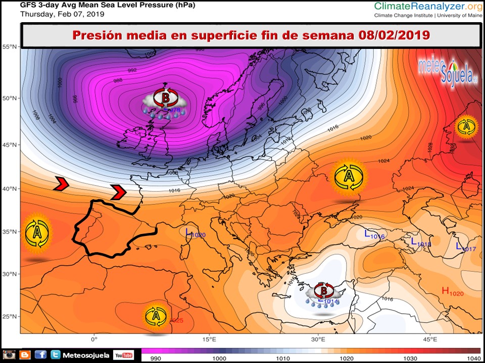Modelos de presión media en Superficie. Meteosojuela La Rioja