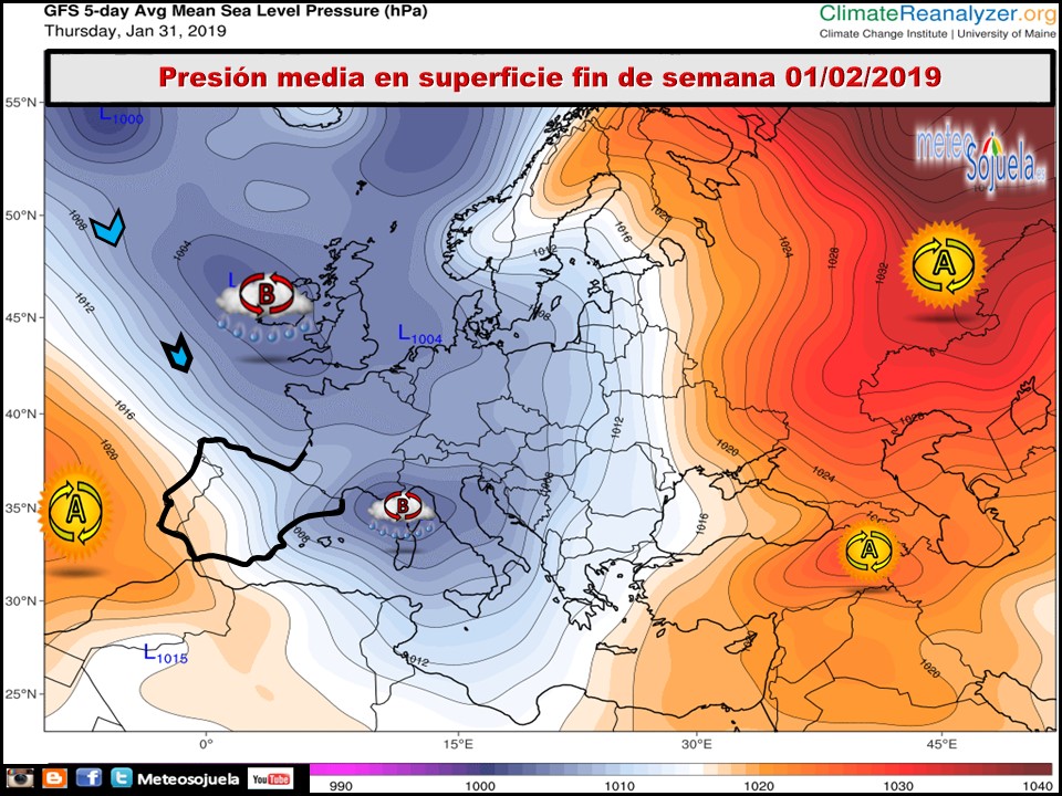 Modelos de presión media en Superficie. Meteosojuela La Rioja