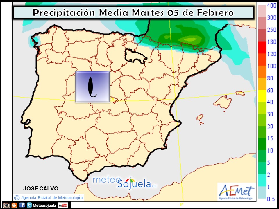 Precipitación media AEMET. Meteosojuela La Rioja