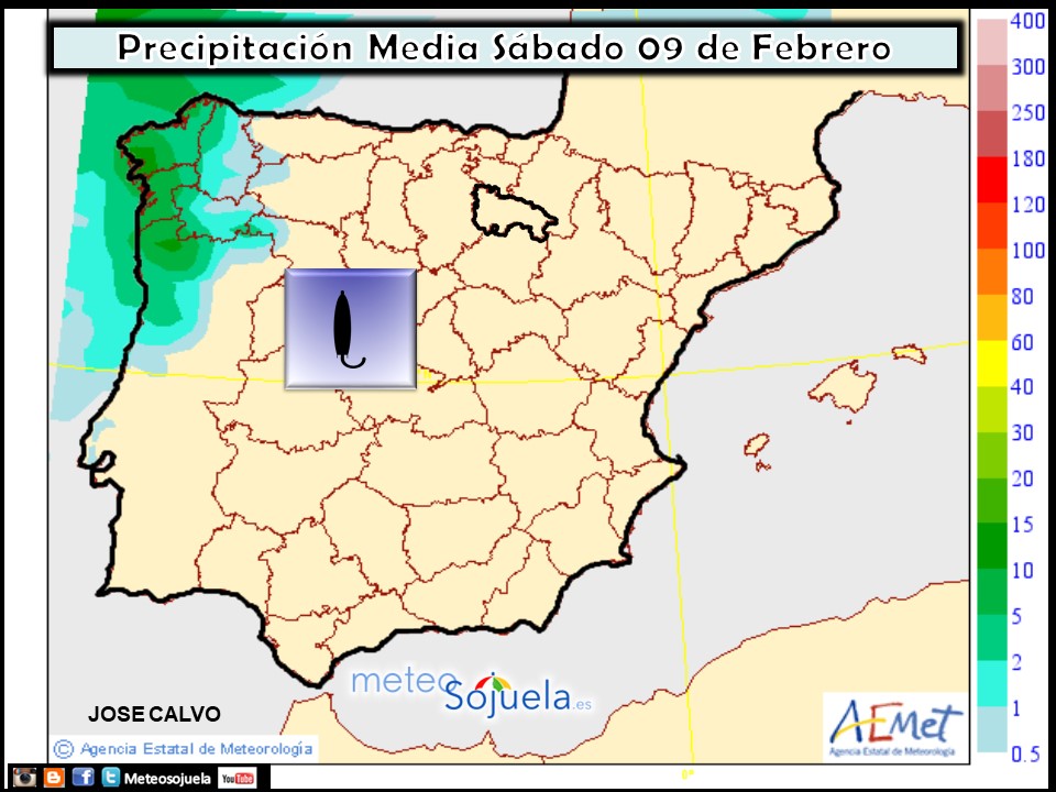 Precipitación media AEMET. Meteosojuela La Rioja