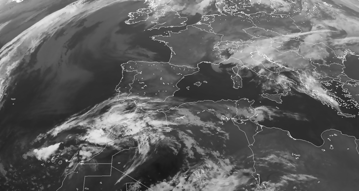 Animación imágenes de satélite Altas presiones en el norte, bajas presiones en el sur. Meteosojuela La Rioja
