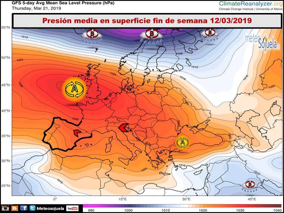 Modelos de presión media en Superficie. Meteosojuela La Rioja
