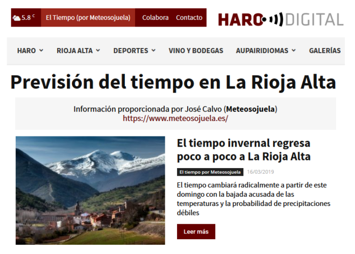 Portada Harodigital.com 16032019 Meteosojuela. La Rioja