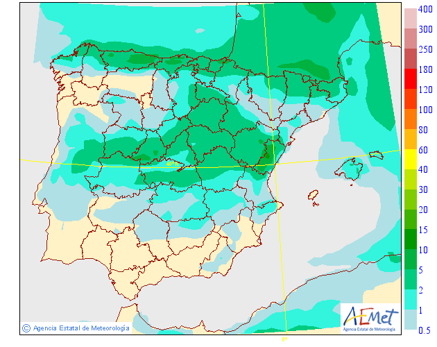 Precipitación media AEMET. 02 Meteosojuela La Rioja