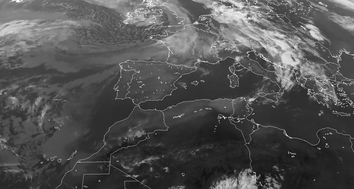 Animación imágenes de satélite. Restos de nubosidad sobre la península. Meteosojuela La Rioja