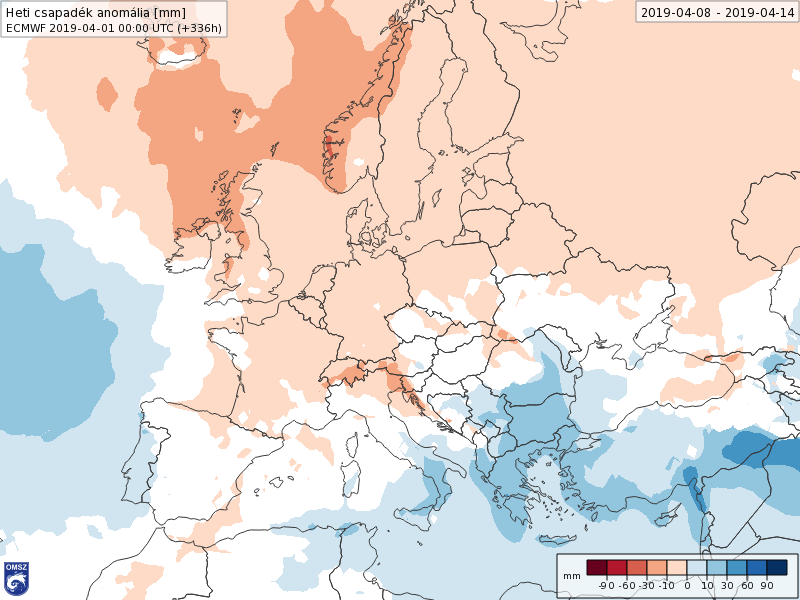Anomalías Precipitación Abril 2 semana ECMWF