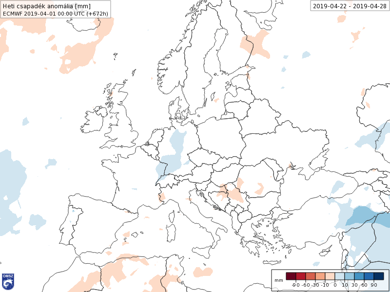 Anomalías Precipitación Abril 4 semana ECMWF