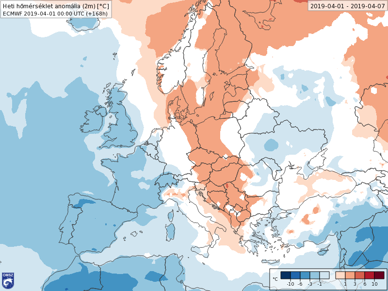 Anomalías Temperaturas Abril 1 semana ECMWF