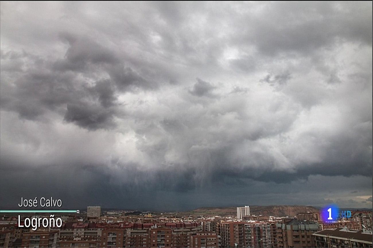 Chubascos en Logroño. El Tiempo de TVE1. 0504 Meteosojuela