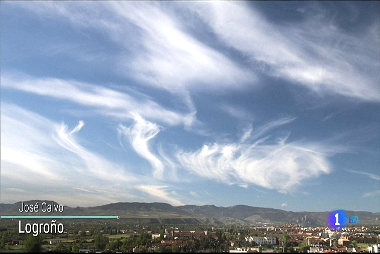Cirrus en Logroño El Tiempo de TVE1. Meteosojuela