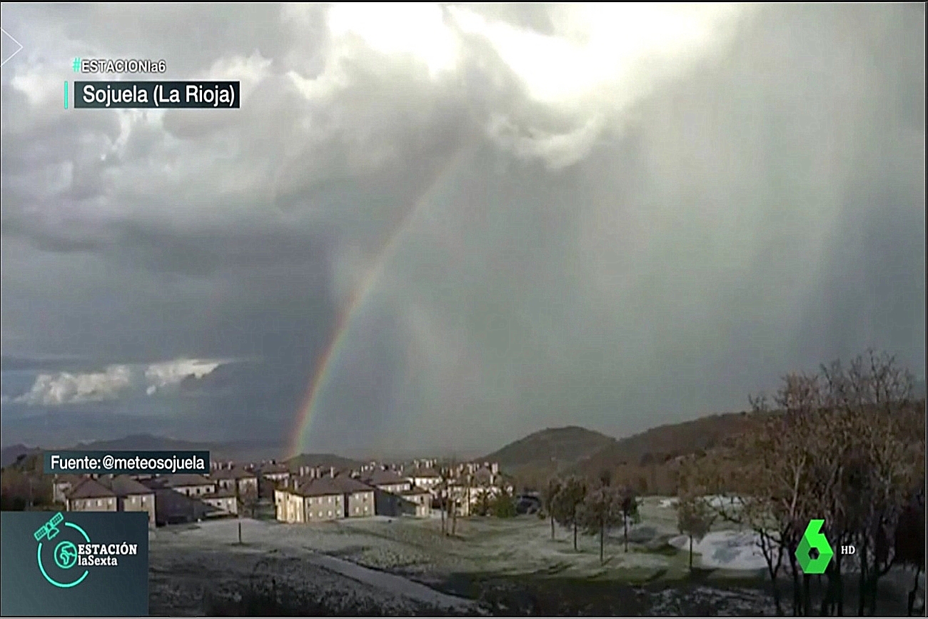 Granizo y Arco Iris. Estación la Sexta. Meteosojuela