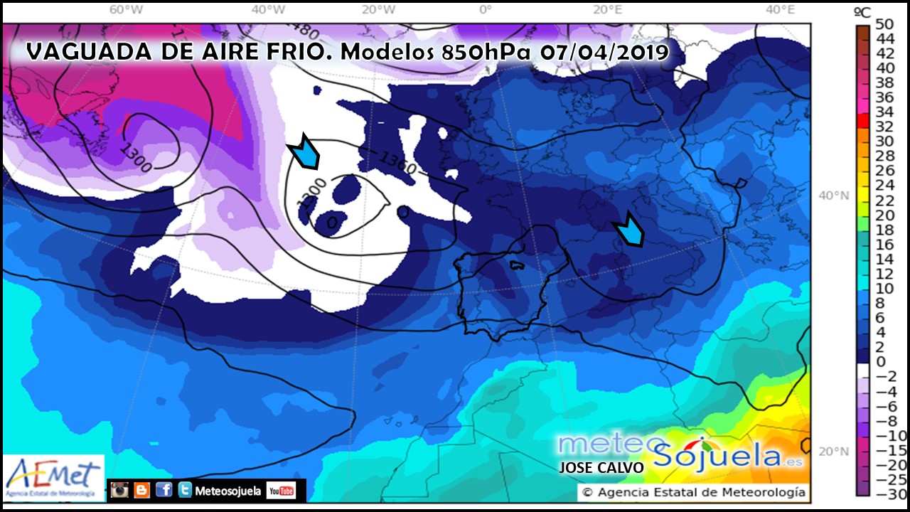 Modelos Altura Geopotencial 850 hPa AEMET.