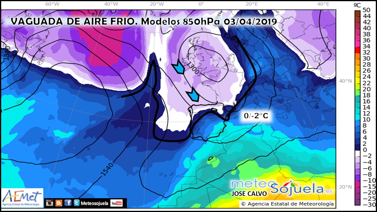 Modelos Altura Geopotencial 850 hPa AEMET.