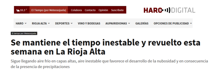 Portada Harodigital.com 23042019 Meteosojuela. La Rioja Portada Harodigital.com 23042019 Meteosojuela. La Rioja