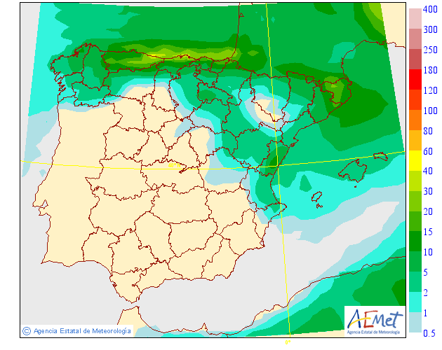 Precipitación media AEMET. 03 Meteosojuela La Rioja