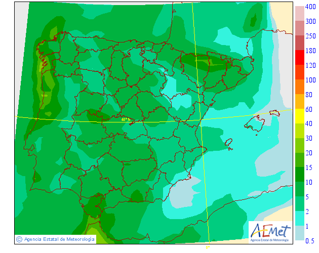 Precipitación media AEMET. 05 Meteosojuela La Rioja