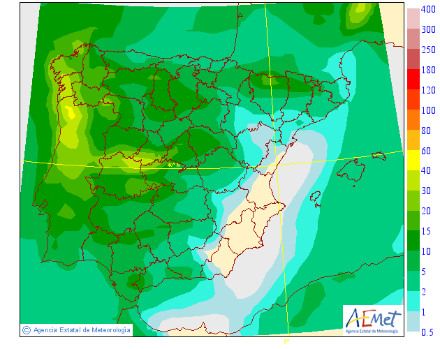 Precipitación media AEMET. 24 Meteosojuela La Rioja