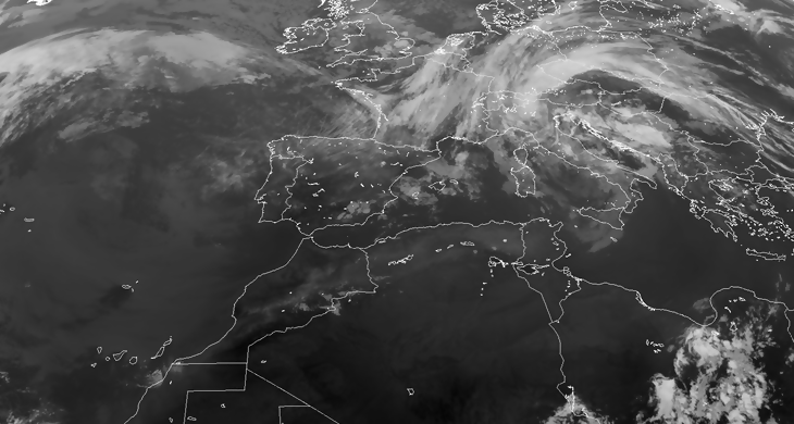 Animación imágenes de satélite. Flujo de NW . Meteosojuela La Rioja
