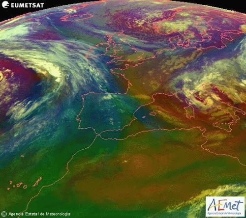 Animación imágenes de satélite. Frente s Atlánticos . Meteosojuela La Rioja