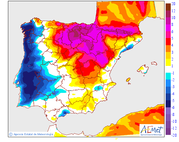 Variación de temperaturas máximas AEMET. 06 Meteosojuela