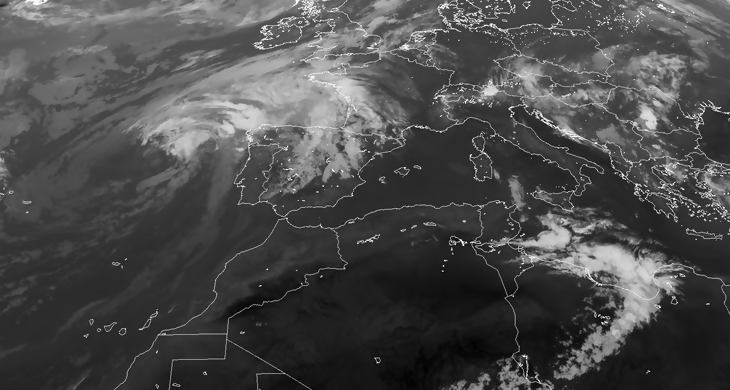 Animación imágenes de satélite. Borrasca en el Atlántico. Meteosojuela La Rioja