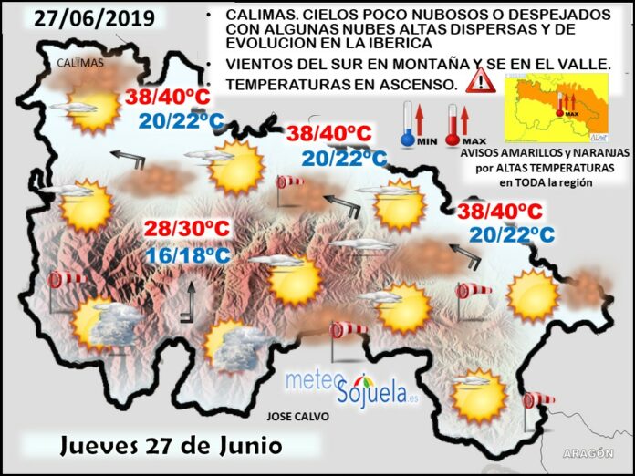 Mapa tiempo La Rioja. Meteosojuela