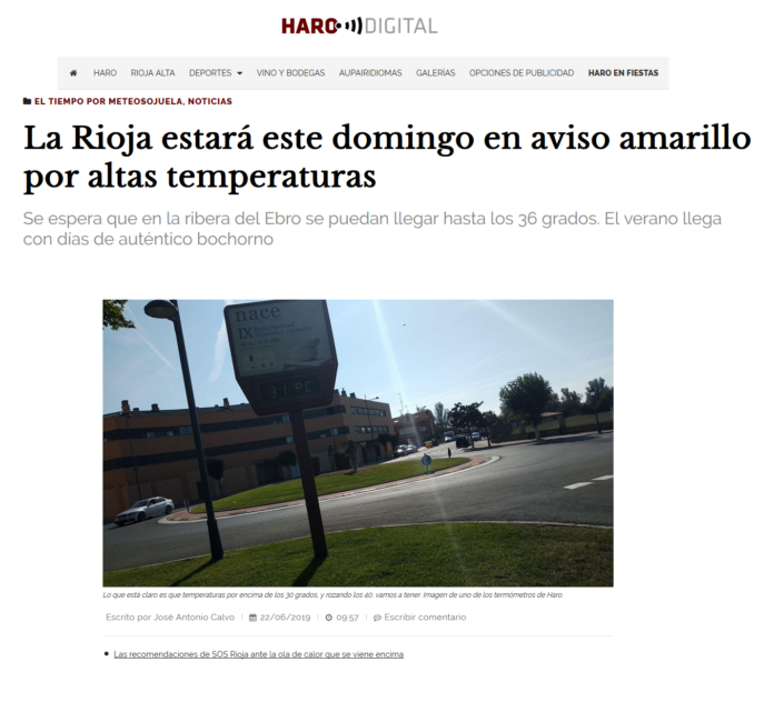 Portada Harodigital.com 23062019 Meteosojuela. La Rioja Portada Harodigital.com 23062019 Meteosojuela. La Rioja