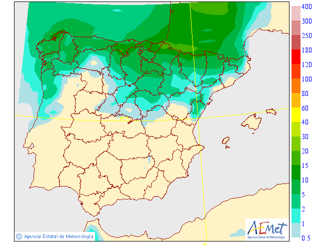 Precipitación media AEMET. 05 Meteosojuela La Rioja
