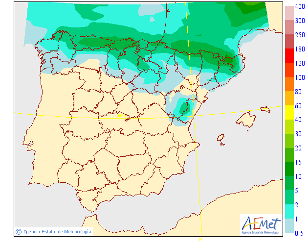 Precipitación media AEMET. 10 Meteosojuela La Rioja